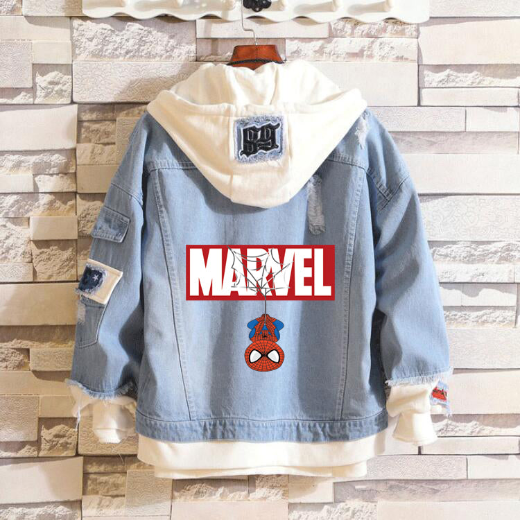 Avengers hooded fashion denim jacket