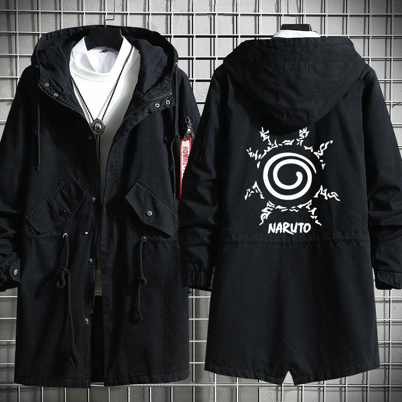 Naruto Shippuden Long Hooded Cotton Trench Coat