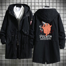 Load image into Gallery viewer, Chainsaw Man Long Hooded Cotton Trench Coat
