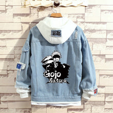 Load image into Gallery viewer, Jujutsu Kaisen Stylish Hooded Denim Jacket
