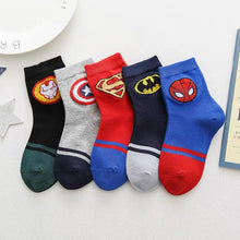 Load image into Gallery viewer, Kid&#39;s Superheroes Calf &amp; Ankle &amp; No-show Liner Socks 5-Pack
