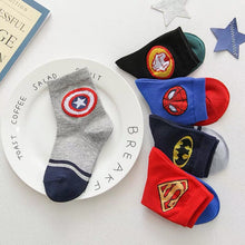 Load image into Gallery viewer, Kid&#39;s Superheroes Calf &amp; Ankle &amp; No-show Liner Socks 5-Pack
