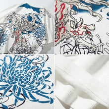 Load image into Gallery viewer, Naruto Kurama with Chrysanthemum Embroidery Summer T-shirt
