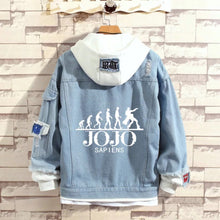 Load image into Gallery viewer, JoJo&#39;s Bizarre Adventure Stylish Hooded Denim Jacket
