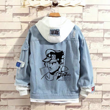 Load image into Gallery viewer, JoJo&#39;s Bizarre Adventure Stylish Hooded Denim Jacket
