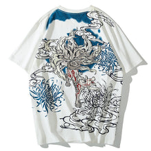 Load image into Gallery viewer, Naruto Kurama with Chrysanthemum Embroidery Summer T-shirt
