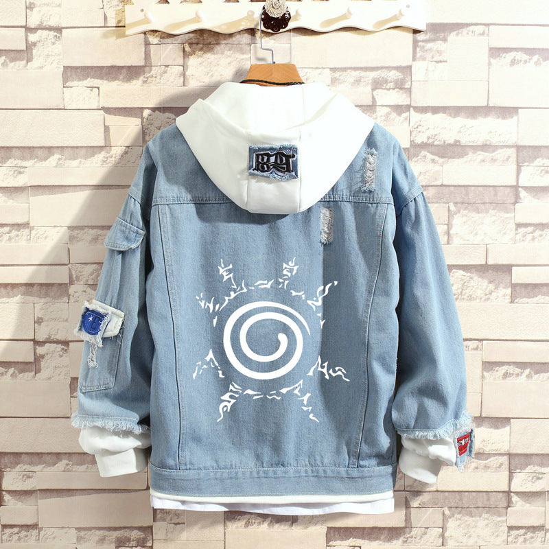 Naruto Stylish Hooded Denim Jacket