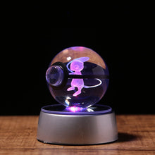 Load image into Gallery viewer, Pokemon 3D Pokemon In Poke Ball Crystal Led Figure
