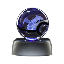 Load image into Gallery viewer, Pokemon 3D Pokemon In Poke Ball Crystal Led Figure
