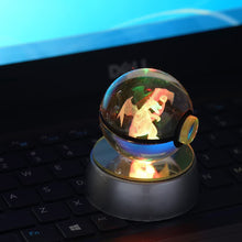 Load image into Gallery viewer, Pokemon 3D Pokemon In Poke Ball Crystal Led Figure
