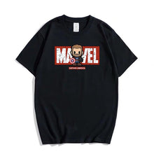 Load image into Gallery viewer, Avengers Black Graphic T-shirt with Marvel Logo
