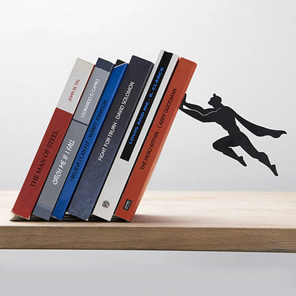 Superman & Superwoman Magnetic Bookend & Bookshelf