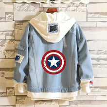 Load image into Gallery viewer, Marvel Avengers Hooded Denim Jacket
