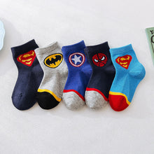 Load image into Gallery viewer, Kid&#39;s Superheroes Calf &amp; Ankle &amp; No-show Liner Socks 5-Pack
