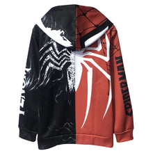 Load image into Gallery viewer, Spider-Man VS Venom Half Faced Zip Up Hoodie
