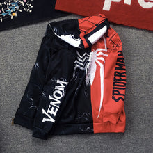 Load image into Gallery viewer, Spider-Man VS Venom Half Faced Zip Up Hoodie
